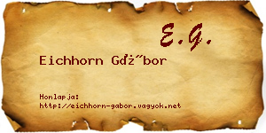 Eichhorn Gábor névjegykártya